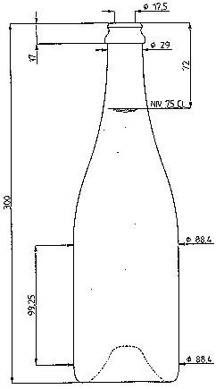 Размер бутылки шампанского