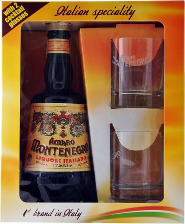 Ликер «Amaro Montenegro», gift box with 2 glasses, 0.7 л
