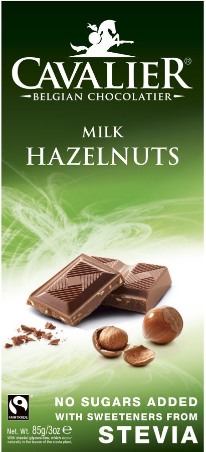 Шоколад «Cavalier» Milk Chocolate with Hazelnuts and Stevia, 85 г