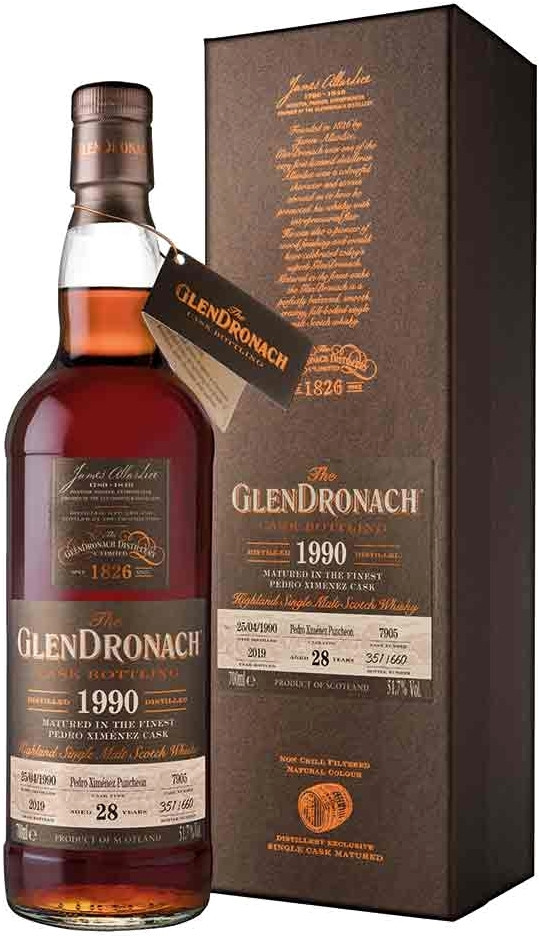 Виски Glendronach, «Single Cask» Pedro Ximenez Puncheon, 28 Years Old, 1990, gift box, 0.7 л